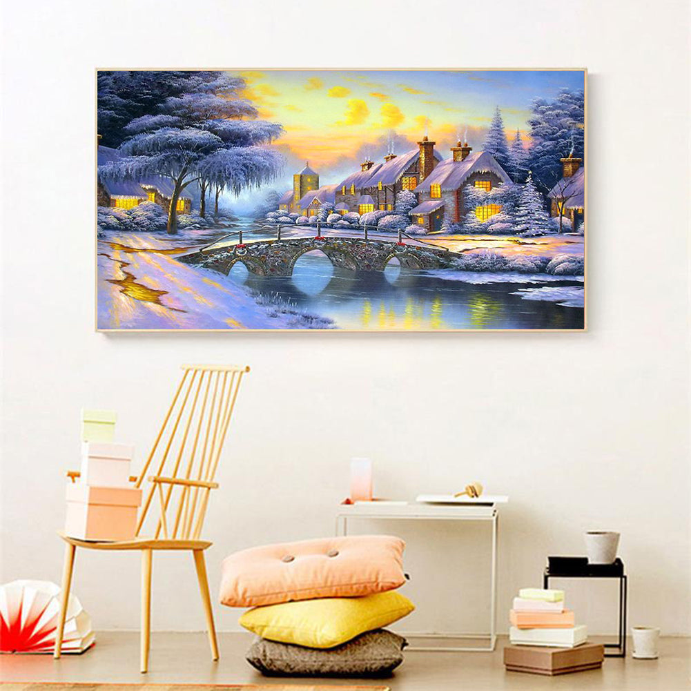 Bridge Scene - Full Round Drill Diamond Painting 70*40CM