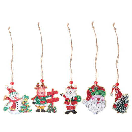 Christmas Diamond Drill Dots Painting Crystal Xmas Trees Hanging Pendant