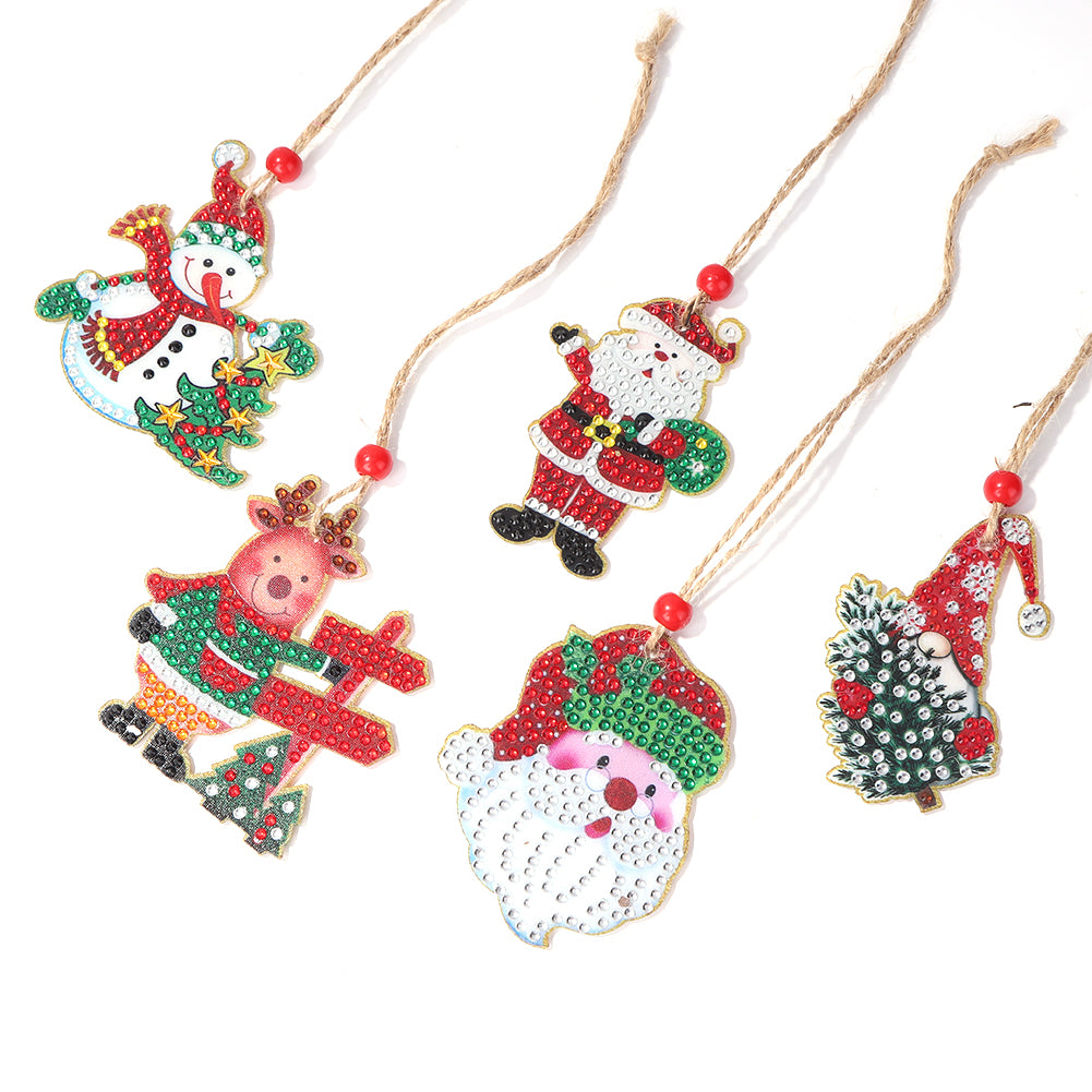 Christmas Diamond Drill Dots Painting Crystal Xmas Trees Hanging Pendant