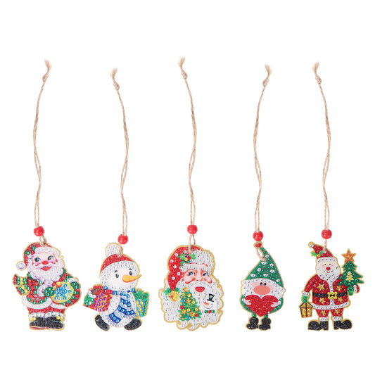 Christmas Diamond Drill Dots Painting Crystal Xmas Trees Hanging Pendant