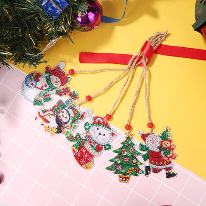 Christmas Diamond Drill Dots Painting Crystal Xmas Trees Hanging Pendant