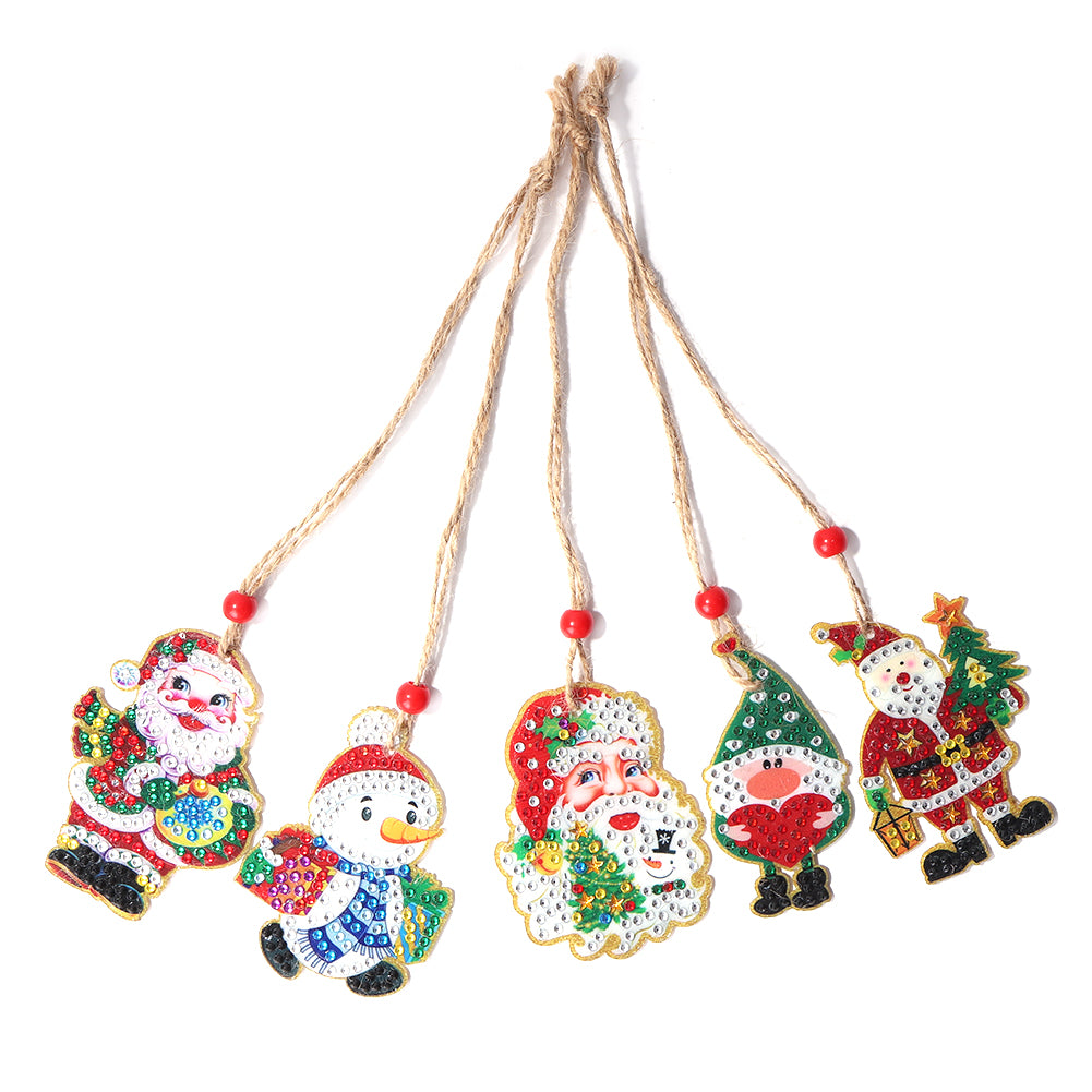 Christmas Diamond Drill Dots Painting Crystal Xmas Trees Hanging Pendant