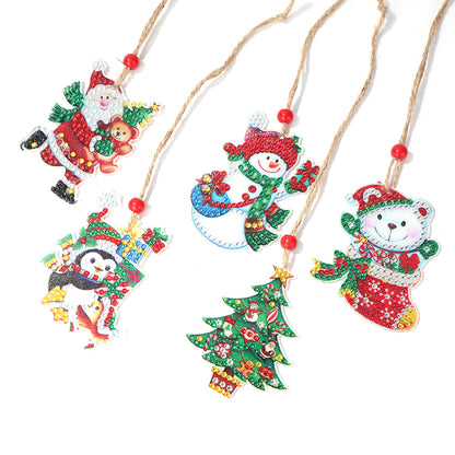 Christmas Diamond Drill Dots Painting Crystal Xmas Trees Hanging Pendant