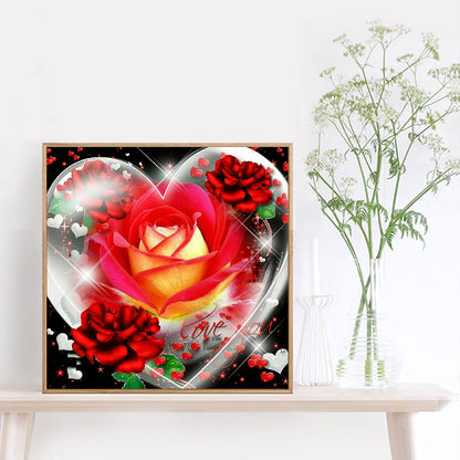 Rose Heart - Full Square Drill Diamond Painting 30*30CM