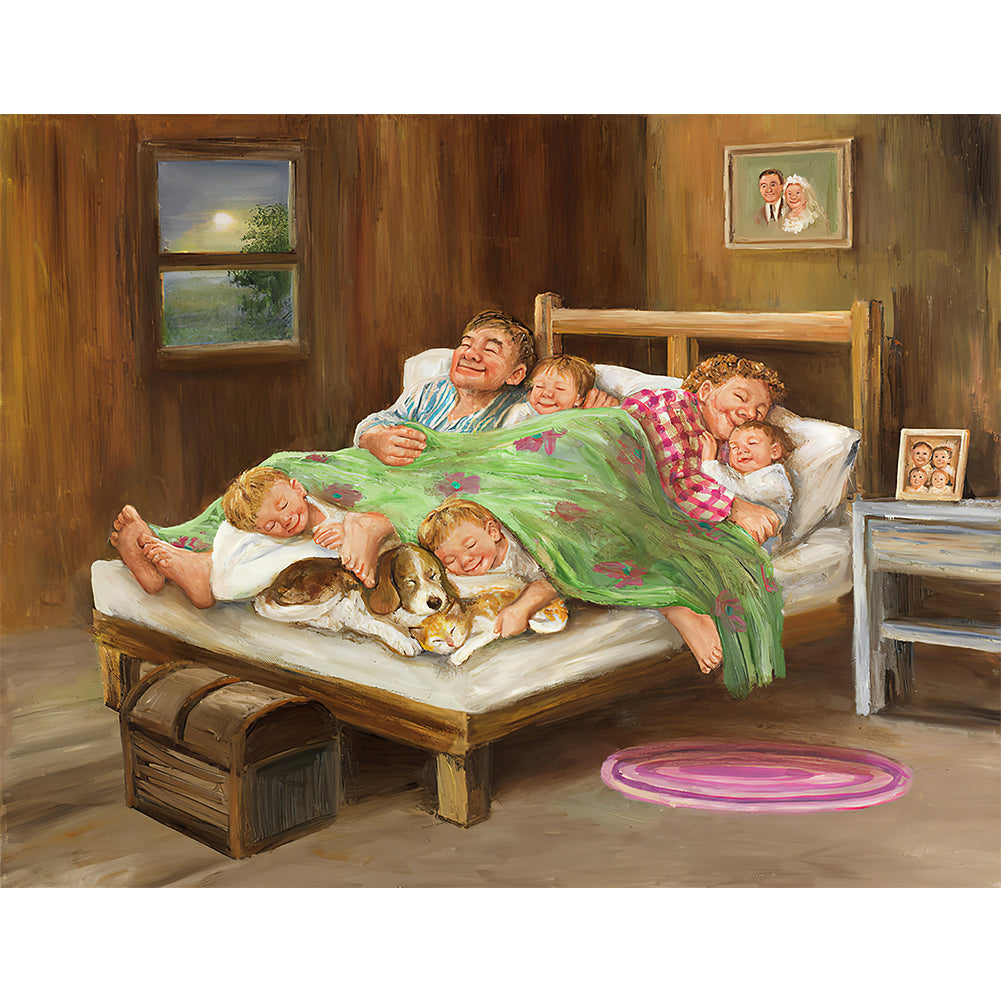 Happy Family - Full Round Drill Diamond Painting 50*40CM