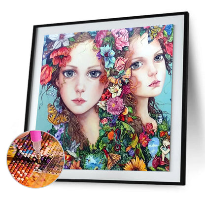 Butterfly Girl - Full Round Drill Diamond Painting 40*40CM