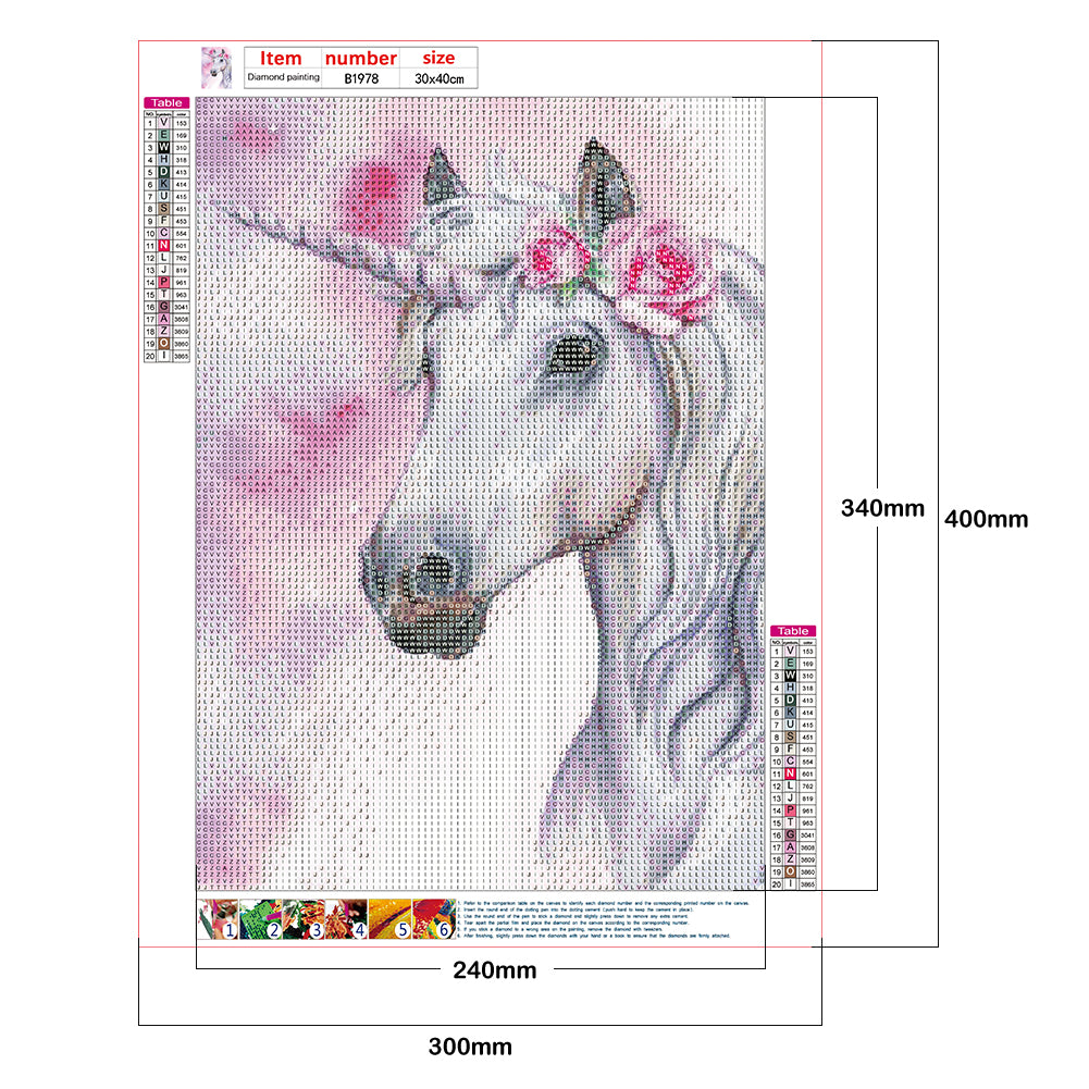 Unicorn - Full Round Drill Diamond Painting 30*40CM