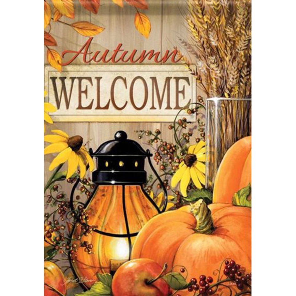 Pumpkin Letter - Full Round Drill Diamond Painting 30*40CM