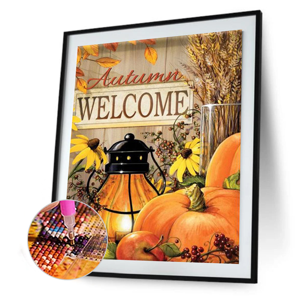 Pumpkin Letter - Full Round Drill Diamond Painting 30*40CM