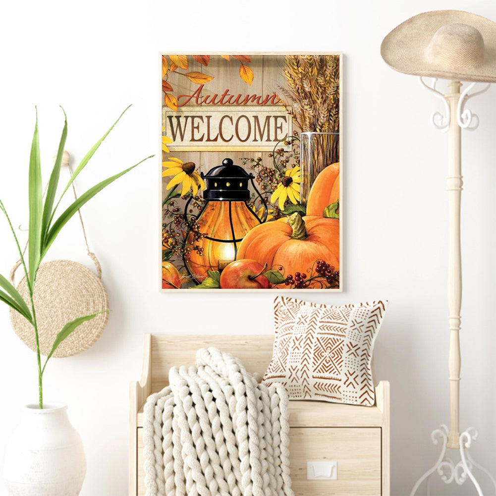 Pumpkin Letter - Full Round Drill Diamond Painting 30*40CM