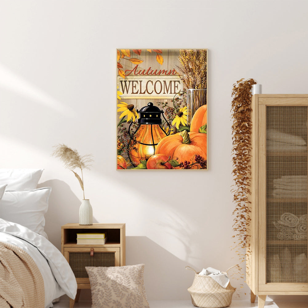 Pumpkin Letter - Full Round Drill Diamond Painting 30*40CM