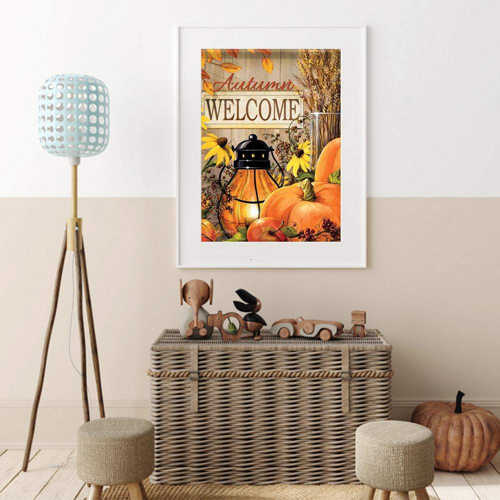 Pumpkin Letter - Full Round Drill Diamond Painting 30*40CM