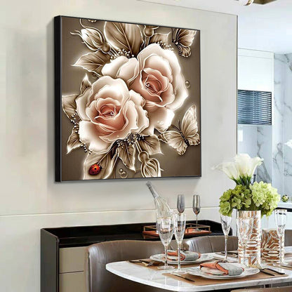 Butterfly Flower - Full Round Drill Diamond Painting 30*30CM