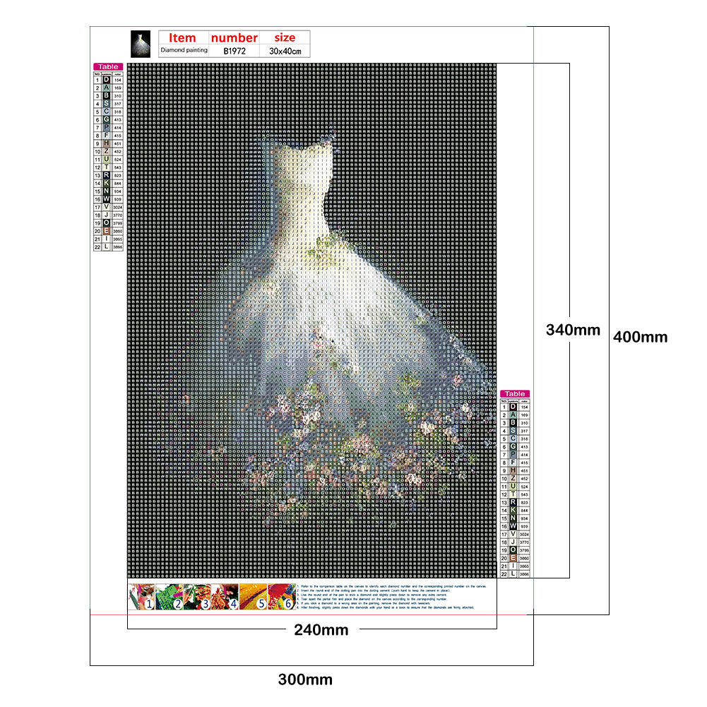 White Wedding - Full Round Drill Diamond Painting 30*40CM