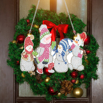 Christmas Door Hanging Pendant Diamond Painting Rhinestone Wall Decoration