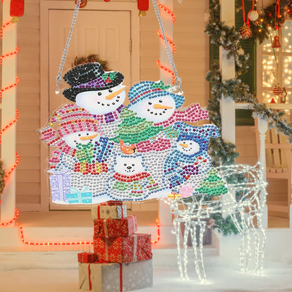 Christmas Door Hanging Pendant Diamond Painting Rhinestone Wall Decoration