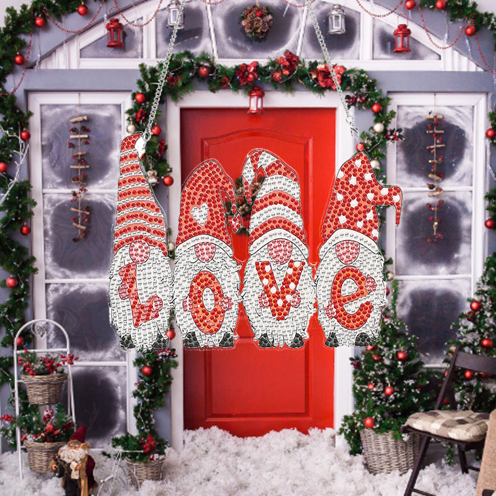 Christmas Door Hanging Pendant Diamond Painting Rhinestone Wall Decoration