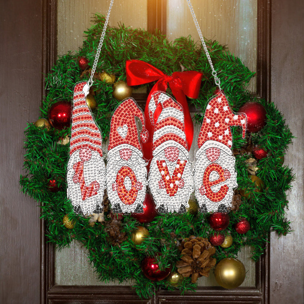 Christmas Door Hanging Pendant Diamond Painting Rhinestone Wall Decoration