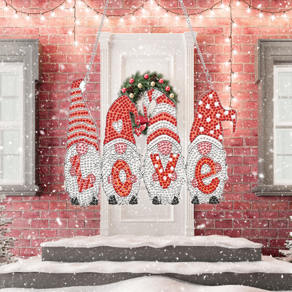 Christmas Door Hanging Pendant Diamond Painting Rhinestone Wall Decoration