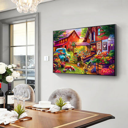 Farmhouse Scenery - Full Round Drill Diamond Painting 50*40CM