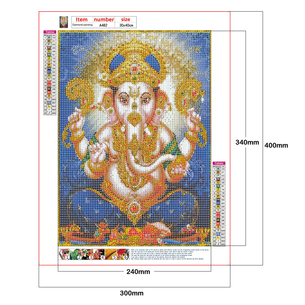 Buddha Elephant - Full Round Drill Diamond Painting 30*40CM