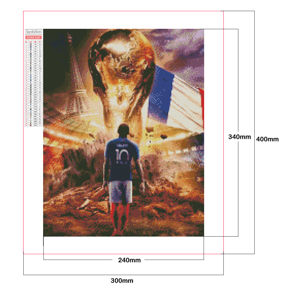 Football Mbappe - Full Square Drill Diamond Painting 30*40CM