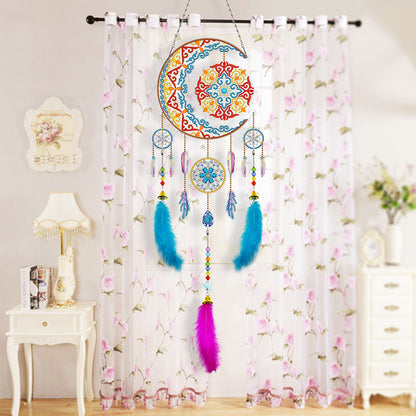 DIY Diamond Painting Dream Catcher Wind Chimes Kit Feather Hanging Craft