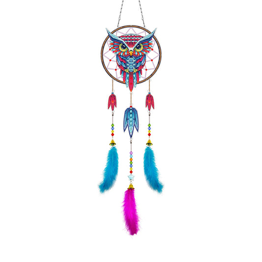 DIY Diamond Painting Dream Catcher Wind Chimes Kit Feather Hanging Craft