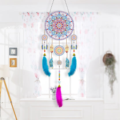 DIY Diamond Painting Dream Catcher Wind Chimes Kit Feather Hanging Craft