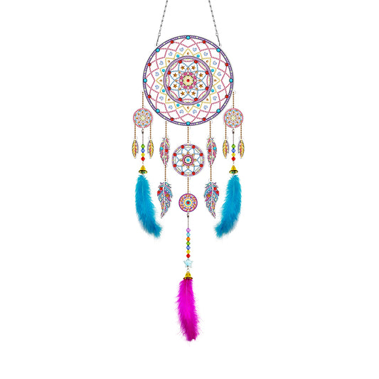 DIY Diamond Painting Dream Catcher Wind Chimes Kit Feather Hanging Craft