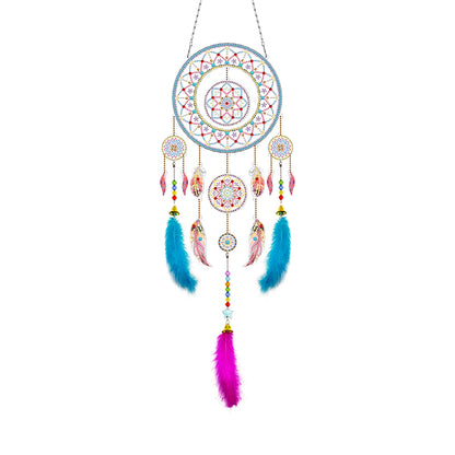 DIY Diamond Painting Dream Catcher Wind Chimes Kit Feather Hanging Craft