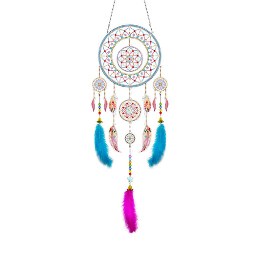 DIY Diamond Painting Dream Catcher Wind Chimes Kit Feather Hanging Craft