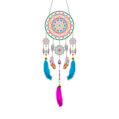 DIY Diamond Painting Dream Catcher Wind Chimes Kit Feather Hanging Craft