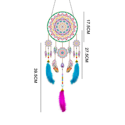 DIY Diamond Painting Dream Catcher Wind Chimes Kit Feather Hanging Craft