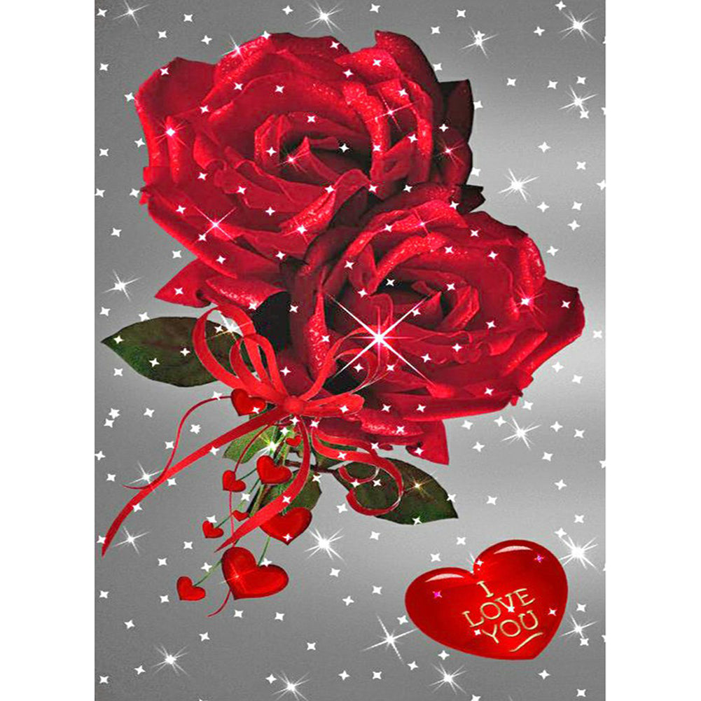 Red Rose - Full Square Drill Diamond Painting 30*40CM