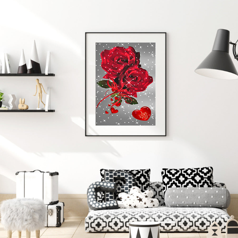 Red Rose - Full Square Drill Diamond Painting 30*40CM