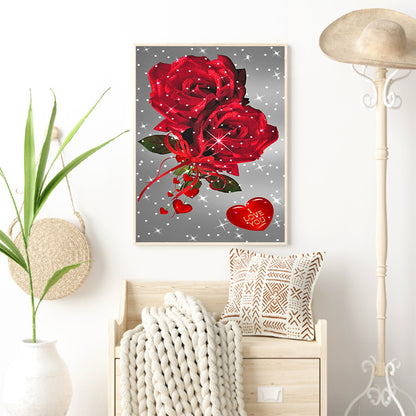 Red Rose - Full Square Drill Diamond Painting 30*40CM