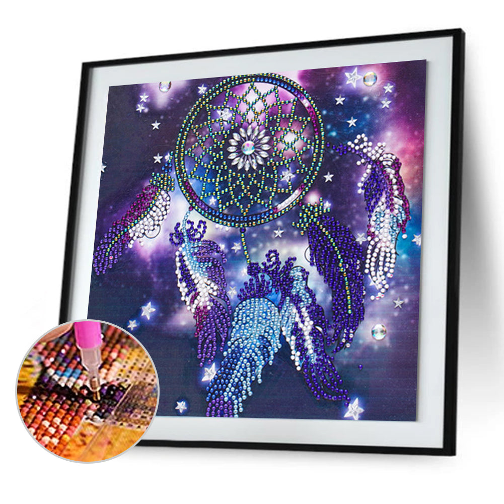 Blue Dreamcatcher - Special Shaped Drill Diamond Painting 30*30CM