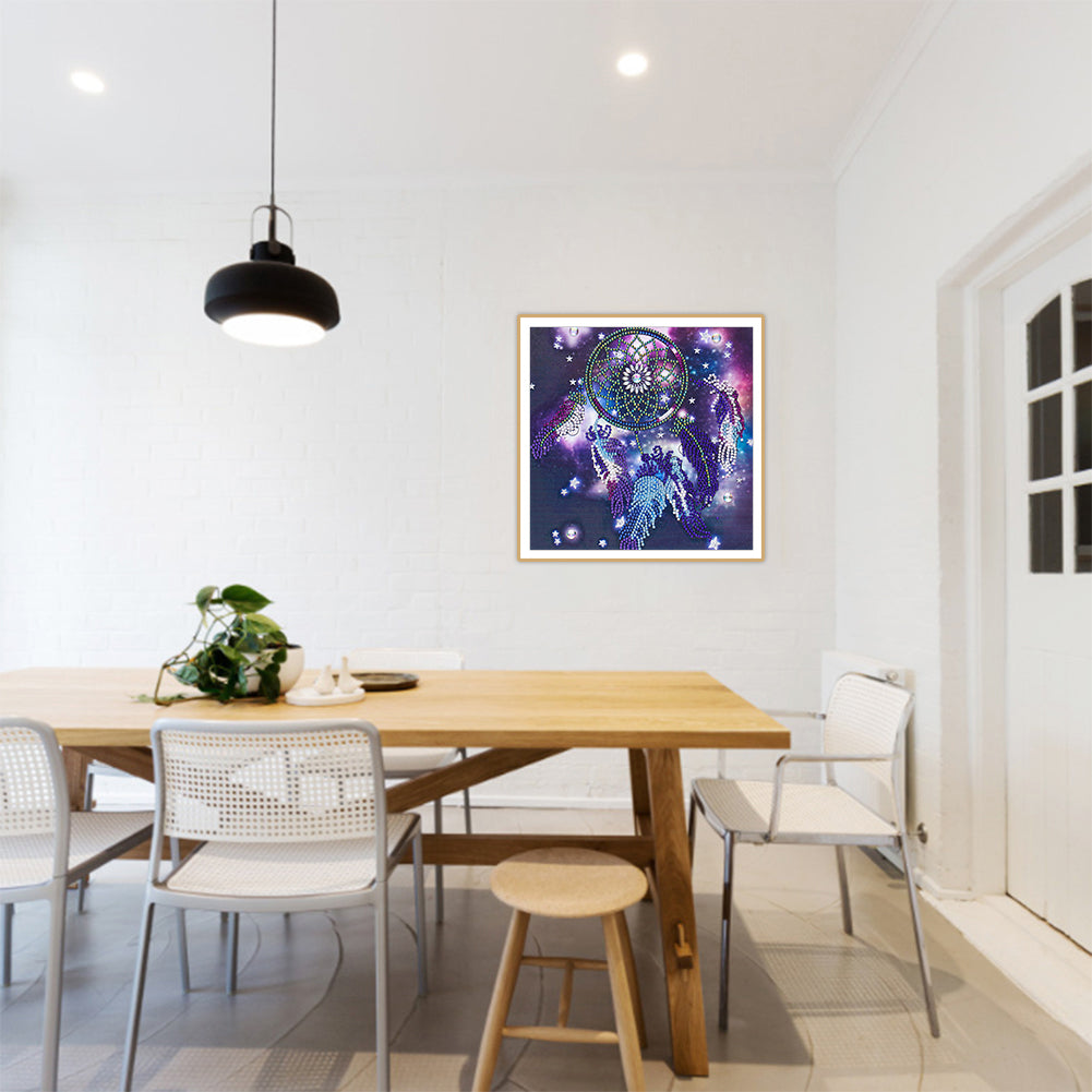 Blue Dreamcatcher - Special Shaped Drill Diamond Painting 30*30CM