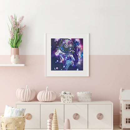 Blue Dreamcatcher - Special Shaped Drill Diamond Painting 30*30CM