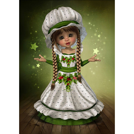 Big Eyes Doll - Full Round Drill Diamond Painting 30*40CM