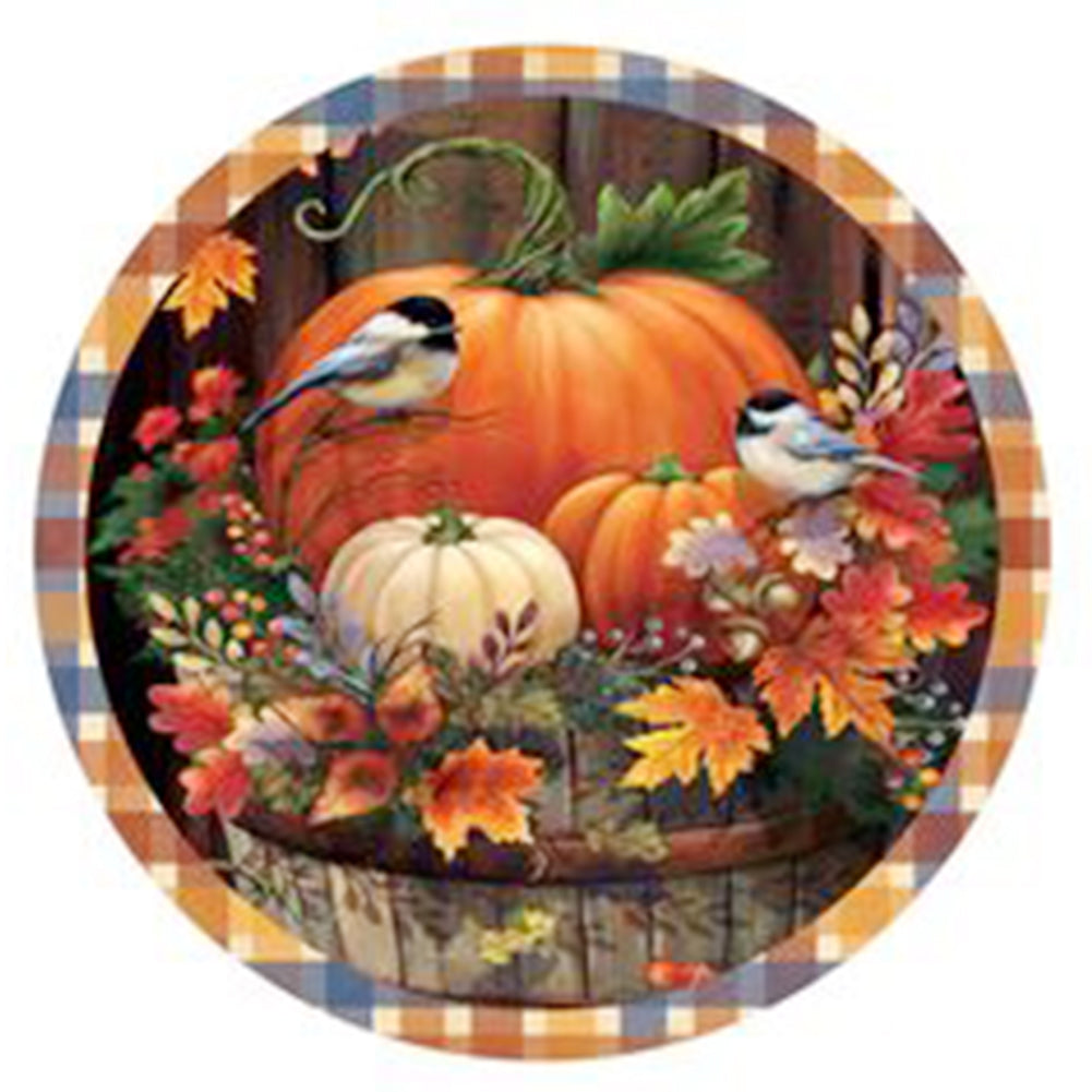 Pumpkin Wreath - Full Round Drill Diamond Painting 40*40CM