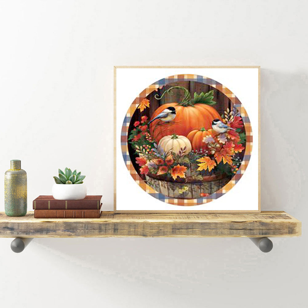 Pumpkin Wreath - Full Round Drill Diamond Painting 40*40CM