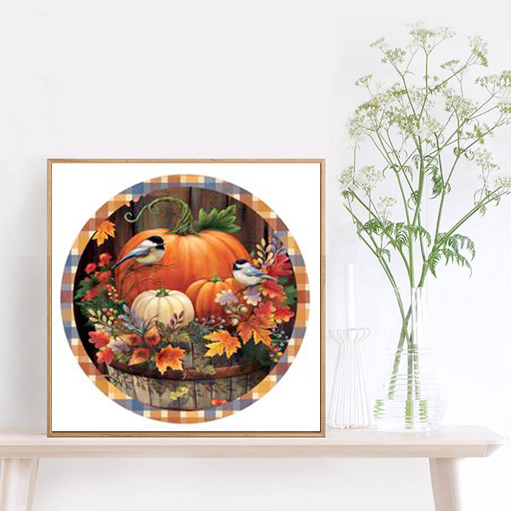 Pumpkin Wreath - Full Round Drill Diamond Painting 40*40CM