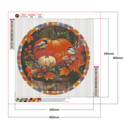 Pumpkin Wreath - Full Round Drill Diamond Painting 40*40CM