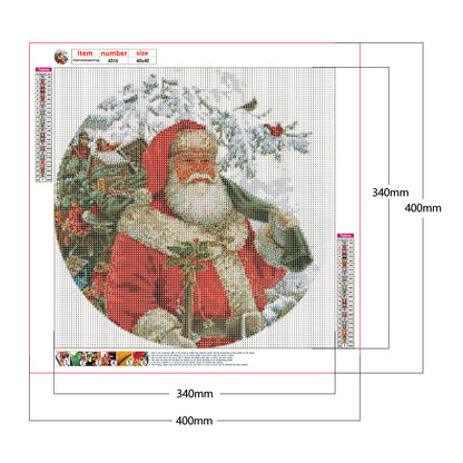 Christmas Santa - Full Round Drill Diamond Painting 40*40CM