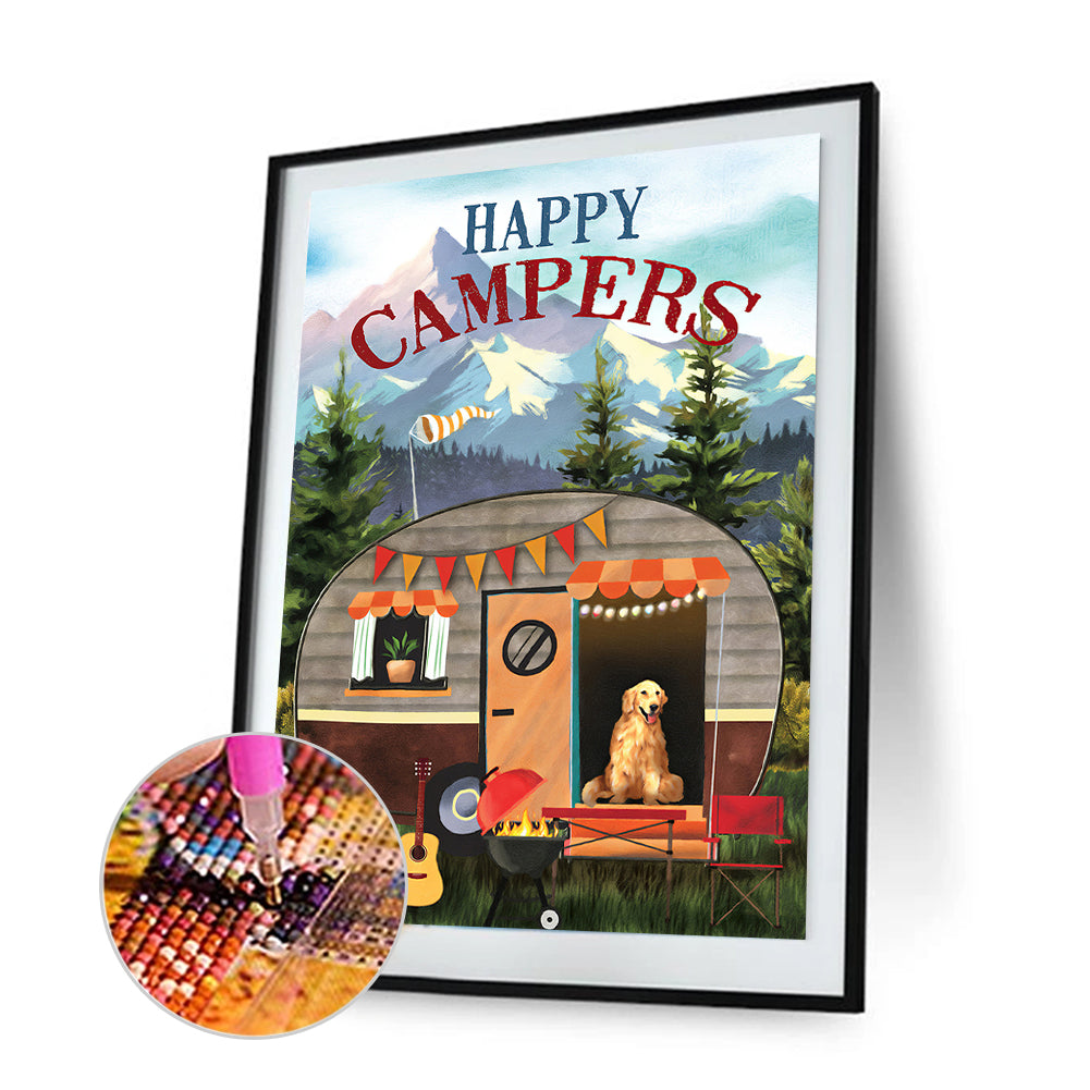 Happy Camping - Full Round Drill Diamond Painting 30*40CM