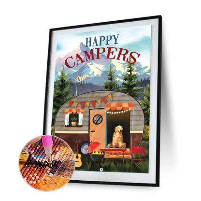 Happy Camping - Full Round Drill Diamond Painting 30*40CM