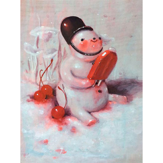 Candy Snowman - Full Round Drill Diamond Painting 30*40CM