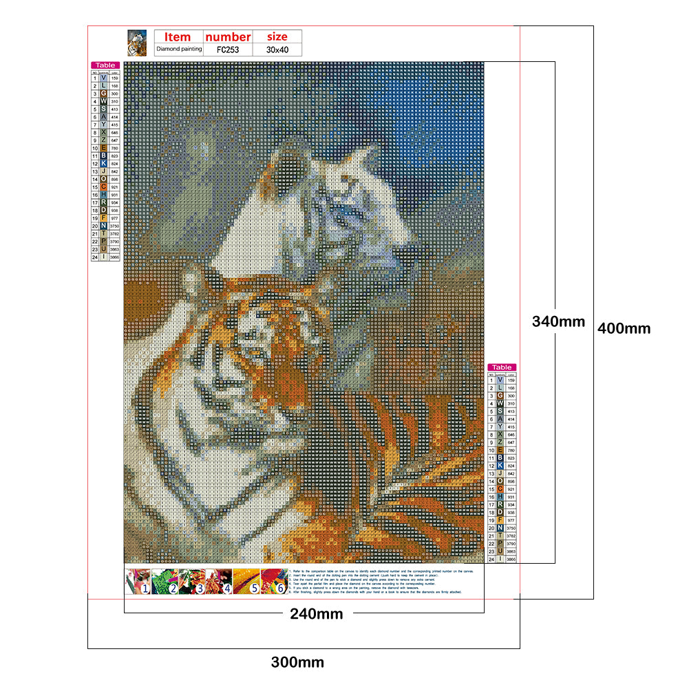 Tiger - Full Square Drill Diamond Painting 30*40CM